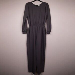Aritzia Wilfred Dessin charcoal long sleeve jumpsuit-L